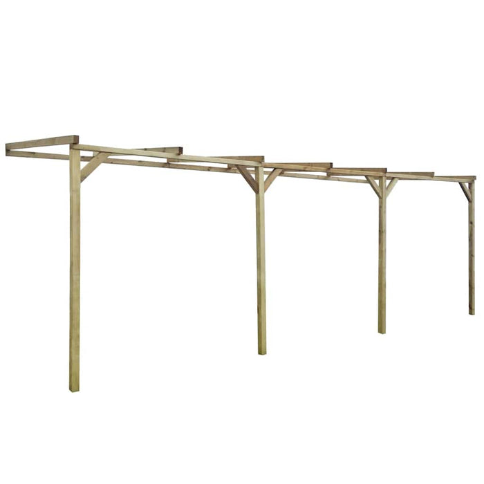 Pergolă de perete, 2x6x2,2 m, lemn masiv de pin tratat, B-Stock WALTI