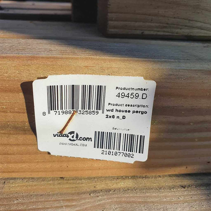 Pergolă de perete, 2x6x2,2 m, lemn masiv de pin tratat, B-Stock WALTI