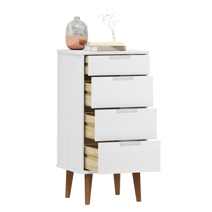 Dulap cu sertare, alb, 40x35x82 cm, lemn masiv de pin - WALTI WALTI