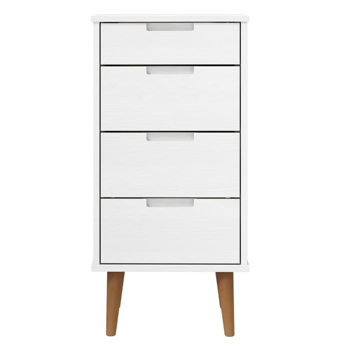 Dulap cu sertare, alb, 40x35x82 cm, lemn masiv de pin - WALTI WALTI