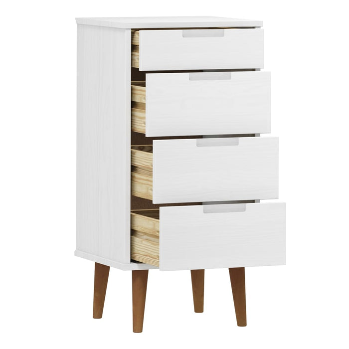 Dulap cu sertare, alb, 40x35x82 cm, lemn masiv de pin - WALTI WALTI