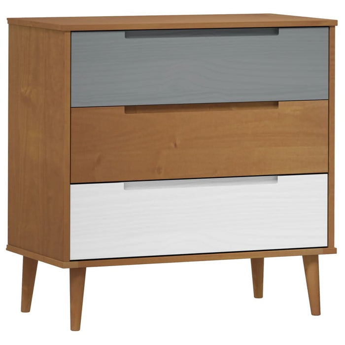 Dulap cu sertare „MOLDE” maro, 80x40x80 cm, lemn masiv de pin - WALTI WALTI