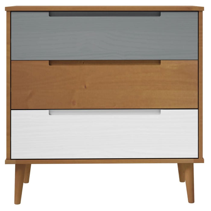 Dulap cu sertare „MOLDE” maro, 80x40x80 cm, lemn masiv de pin - WALTI WALTI