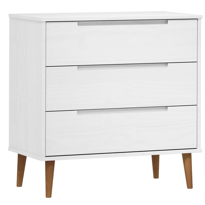 Dulap cu sertare „MOLDE” alb, 80x40x80 cm, lemn masiv de pin - WALTI WALTI