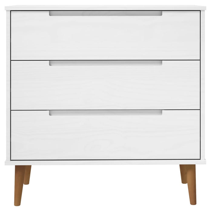 Dulap cu sertare „MOLDE” alb, 80x40x80 cm, lemn masiv de pin - WALTI WALTI