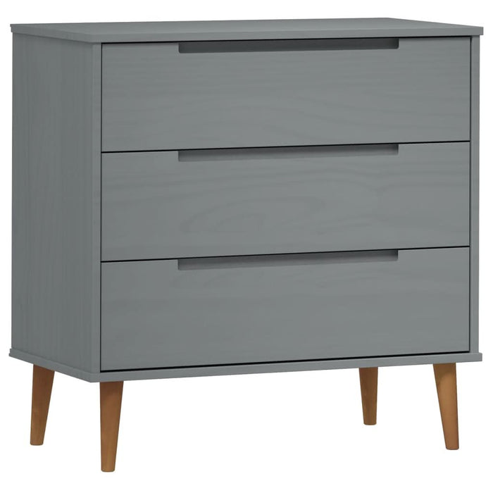 Dulap cu sertare „MOLDE”, gri, 80x40x80 cm, lemn masiv de pin - WALTI WALTI