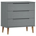 Dulap cu sertare „MOLDE”, gri, 80x40x80 cm, lemn masiv de pin - WALTI WALTI
