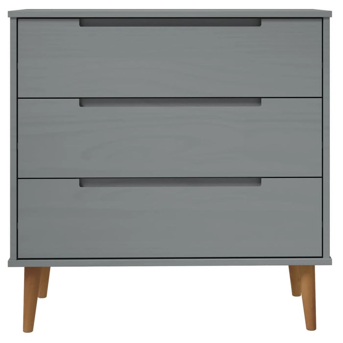 Dulap cu sertare „MOLDE”, gri, 80x40x80 cm, lemn masiv de pin - WALTI WALTI