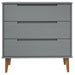 Dulap cu sertare „MOLDE”, gri, 80x40x80 cm, lemn masiv de pin - WALTI WALTI