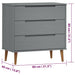 Dulap cu sertare „MOLDE”, gri, 80x40x80 cm, lemn masiv de pin - WALTI WALTI