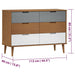 Dulap cu sertare „MOLDE”, maro, 113x40x80 cm, lemn masiv de pin - WALTI WALTI
