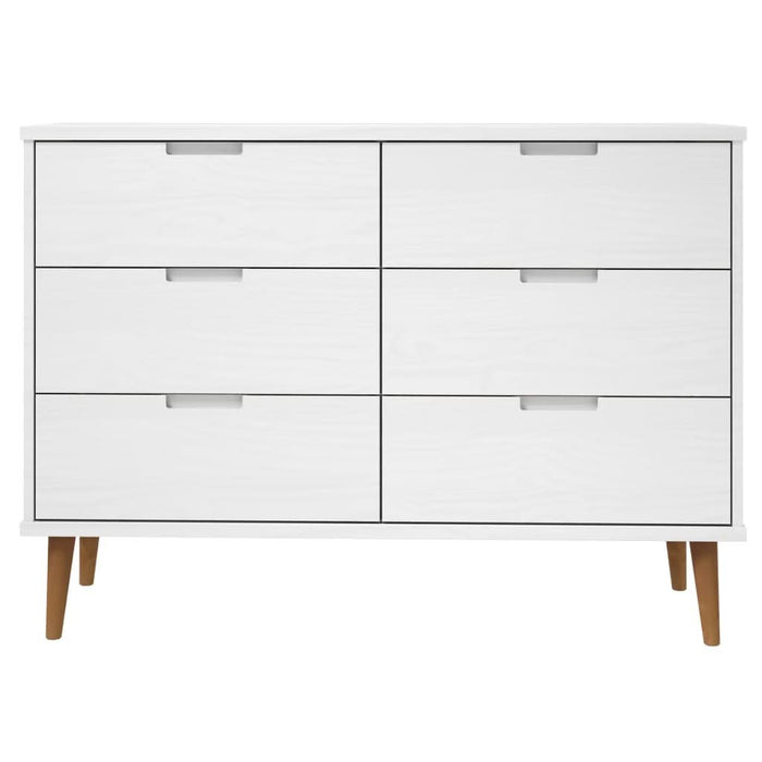 Dulap TV „MOLDE” alb, 113x40x80 cm, din lemn masiv de pin - WALTI WALTI