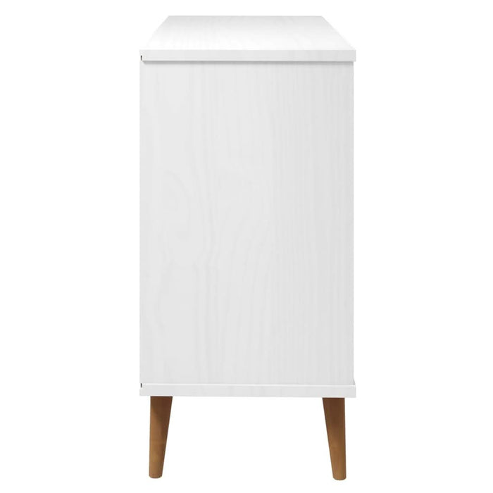 Dulap TV „MOLDE” alb, 113x40x80 cm, din lemn masiv de pin - WALTI WALTI