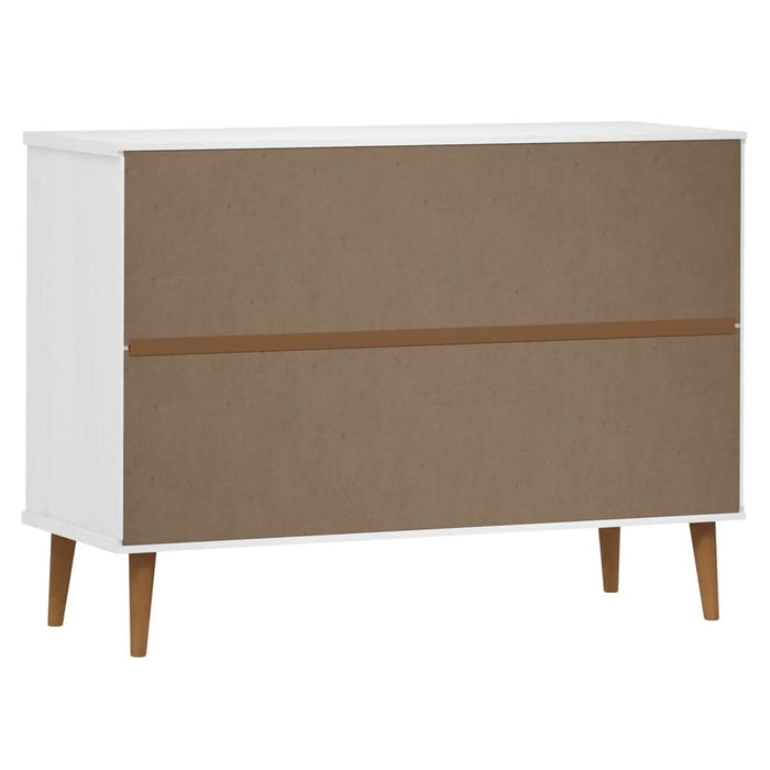 Dulap TV „MOLDE” alb, 113x40x80 cm, din lemn masiv de pin - WALTI WALTI