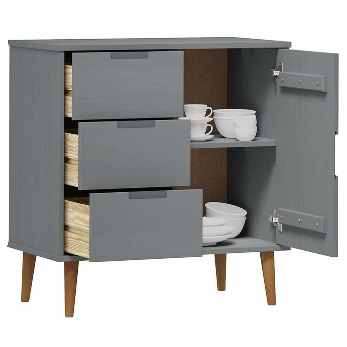 Servantă „MOLDE” gri 76,5x40x80 cm lemn masiv de pin WALTI