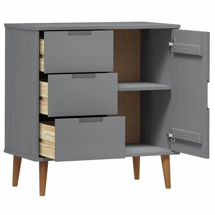 Servantă „MOLDE” gri 76,5x40x80 cm lemn masiv de pin WALTI