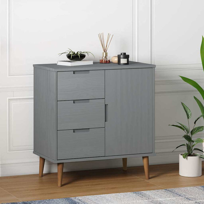Servantă „MOLDE” gri 76,5x40x80 cm lemn masiv de pin WALTI