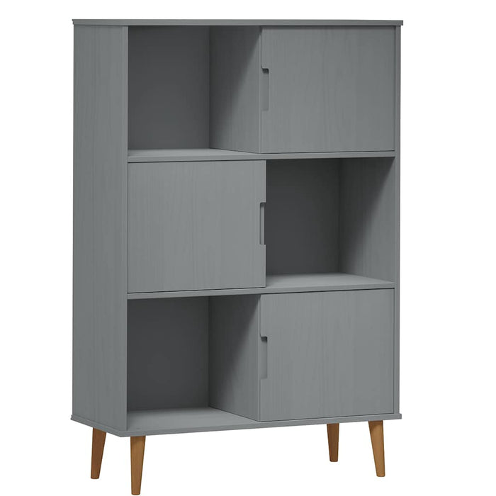 Bibliotecă „MOLDE” gri, 90x35x133,5 cm, lemn masiv de pin WALTI