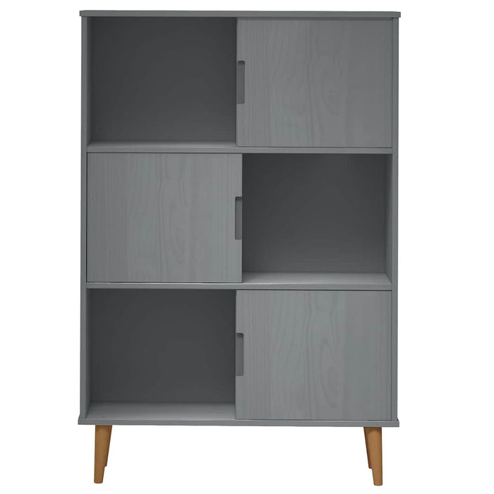 Bibliotecă „MOLDE” gri, 90x35x133,5 cm, lemn masiv de pin WALTI