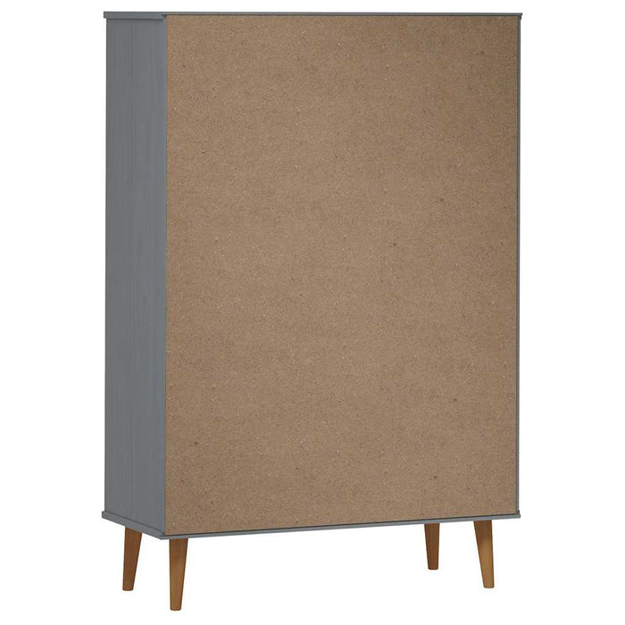 Bibliotecă „MOLDE” gri, 90x35x133,5 cm, lemn masiv de pin WALTI