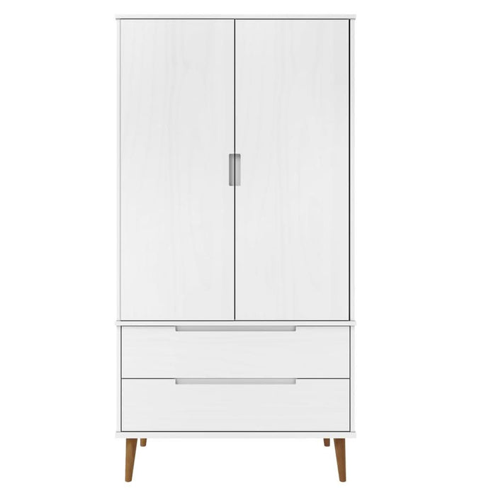 Șifonier "MOLDE", alb, 90x55x175 cm, lemn masiv de pin - WALTI WALTI