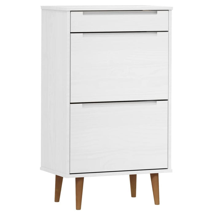 Pantofar "MOLDE", alb, 59,5x35x103 cm, lemn masiv de pin - WALTI WALTI