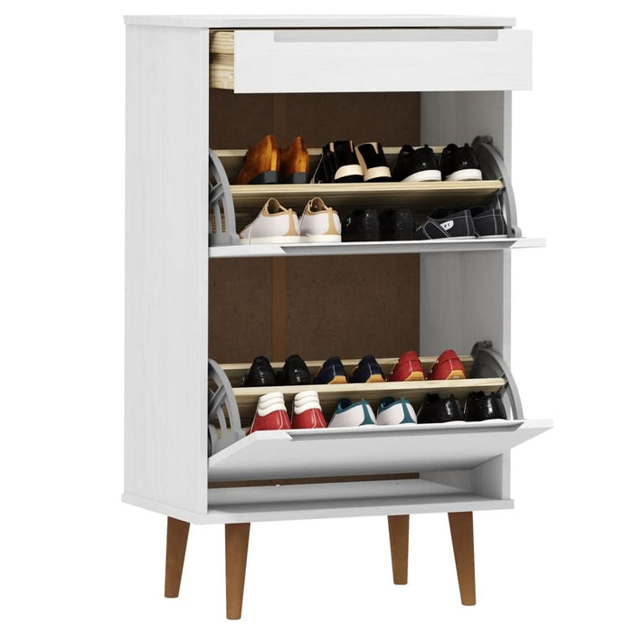 Pantofar "MOLDE", alb, 59,5x35x103 cm, lemn masiv de pin - WALTI WALTI