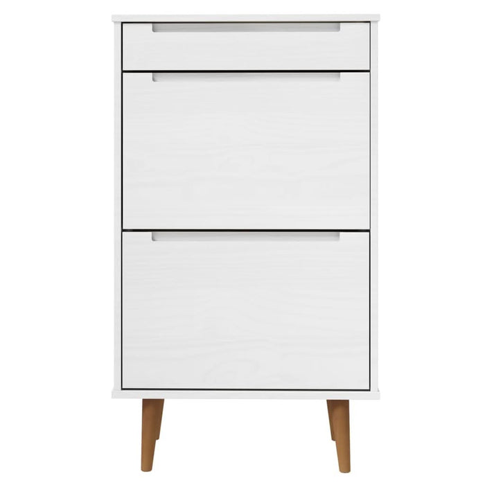 Pantofar "MOLDE", alb, 59,5x35x103 cm, lemn masiv de pin - WALTI WALTI