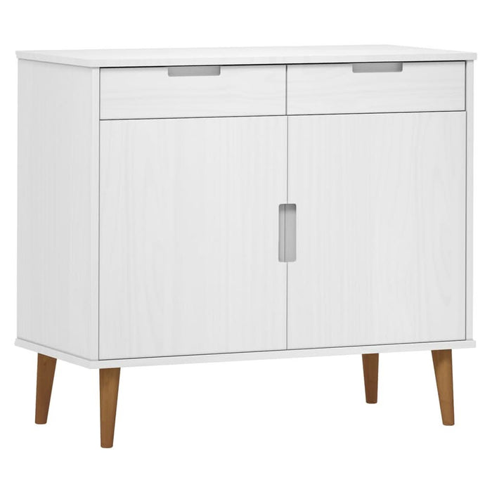 Servantă „MOLDE” alb, 90x40x80 cm, lemn masiv de pin - WALTI WALTI