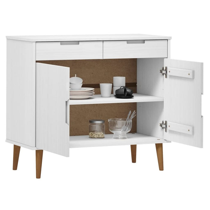 Servantă „MOLDE” alb, 90x40x80 cm, lemn masiv de pin - WALTI WALTI