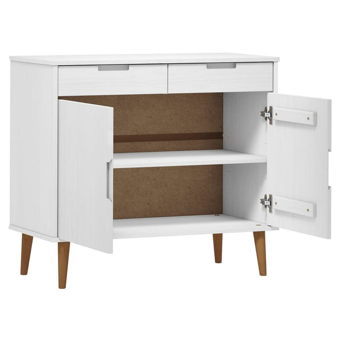 Servantă „MOLDE” alb, 90x40x80 cm, lemn masiv de pin - WALTI WALTI