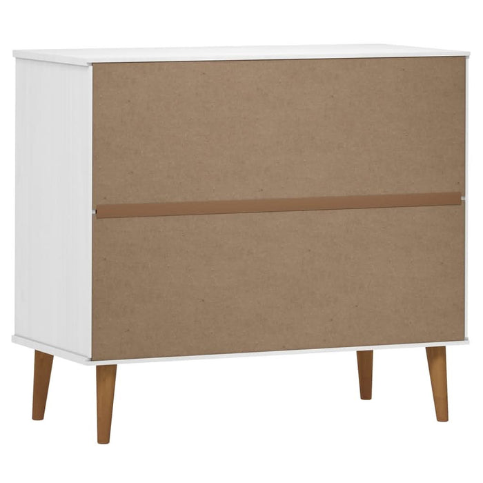 Servantă „MOLDE” alb, 90x40x80 cm, lemn masiv de pin - WALTI WALTI