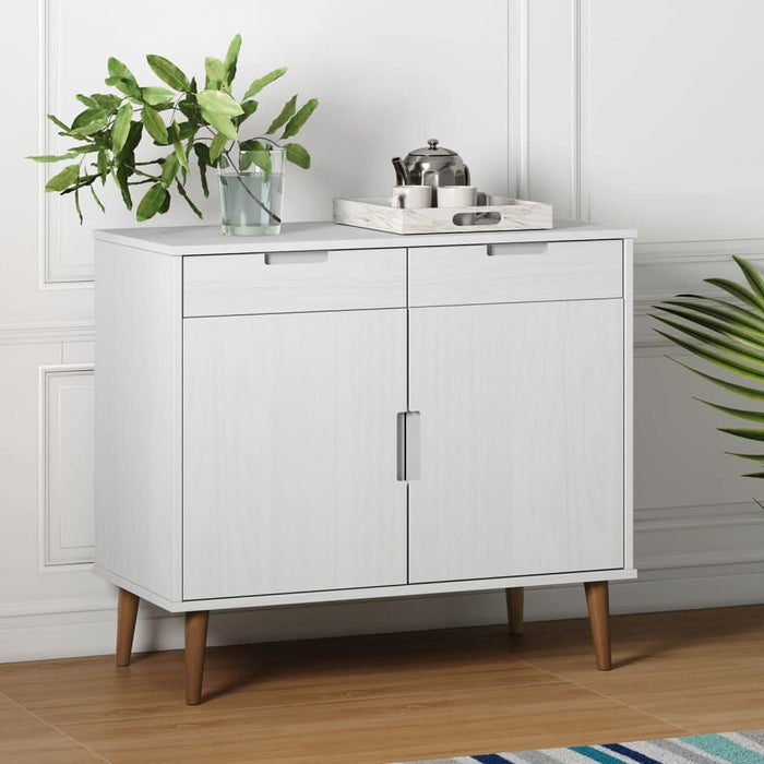 Servantă „MOLDE” alb, 90x40x80 cm, lemn masiv de pin - WALTI WALTI