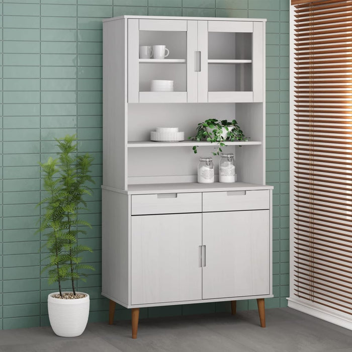 Rafturi superioare dulap înalt, alb, 90x35x100 cm, lemn de pin - WALTI WALTI