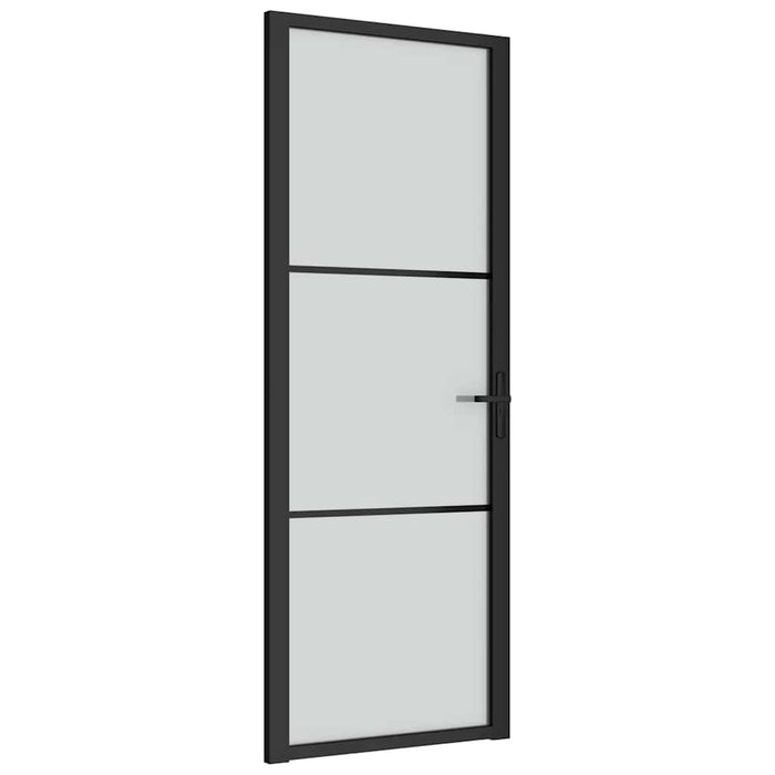 Ușă de interior, 76x201,5 cm, sticlă neagră mată și aluminiu - WALTI WALTI