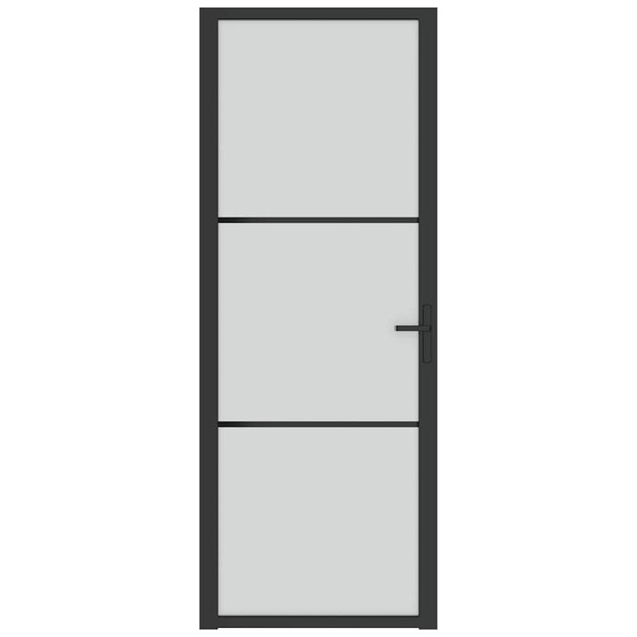 Ușă de interior, 76x201,5 cm, sticlă neagră mată și aluminiu - WALTI WALTI