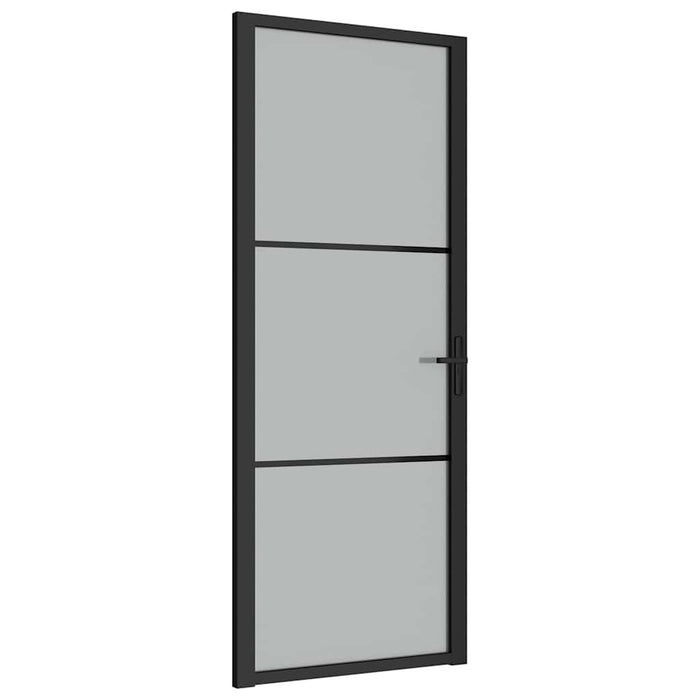 Ușă de interior, 83x201,5 cm, sticlă neagră mată și aluminiu - WALTI WALTI