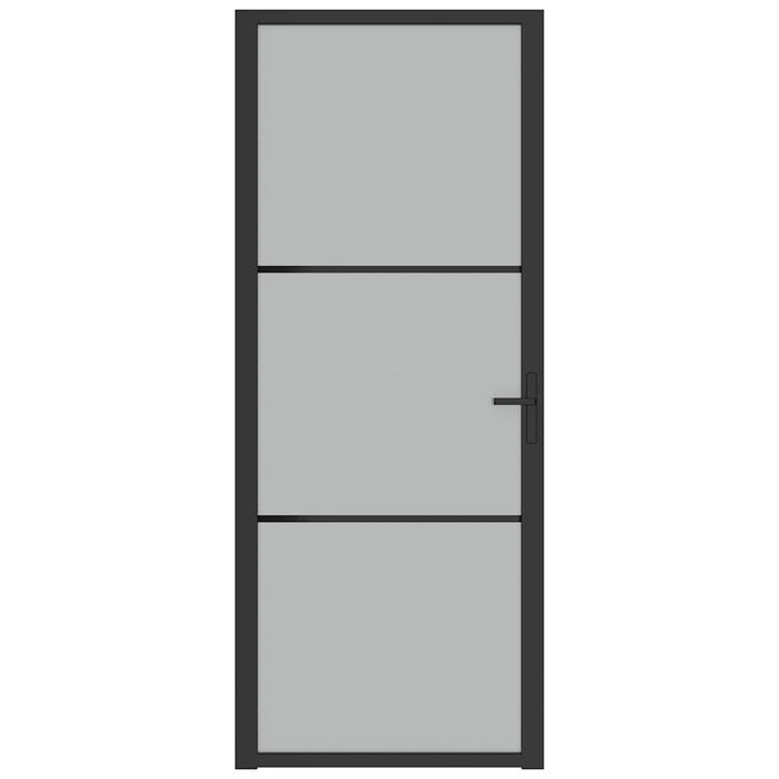 Ușă de interior, 83x201,5 cm, sticlă neagră mată și aluminiu - WALTI WALTI