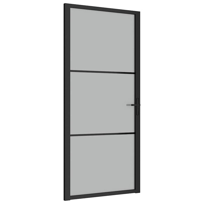 Ușă de interior, 93x201,5 cm, sticlă neagră mată și aluminiu - WALTI WALTI