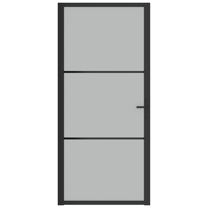 Ușă de interior, 93x201,5 cm, sticlă neagră mată și aluminiu - WALTI WALTI
