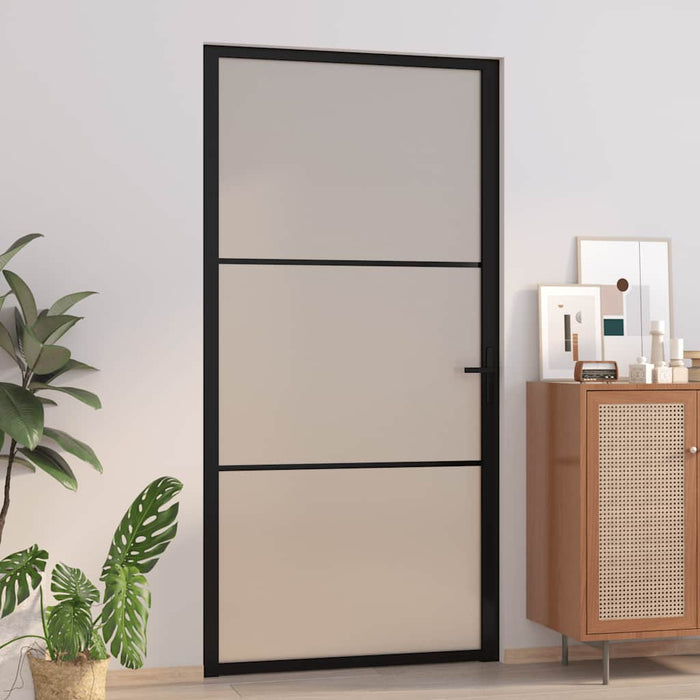 Ușă de interior, 102,5x201,5 cm, Negru, sticlă mată și aluminiu - WALTI WALTI