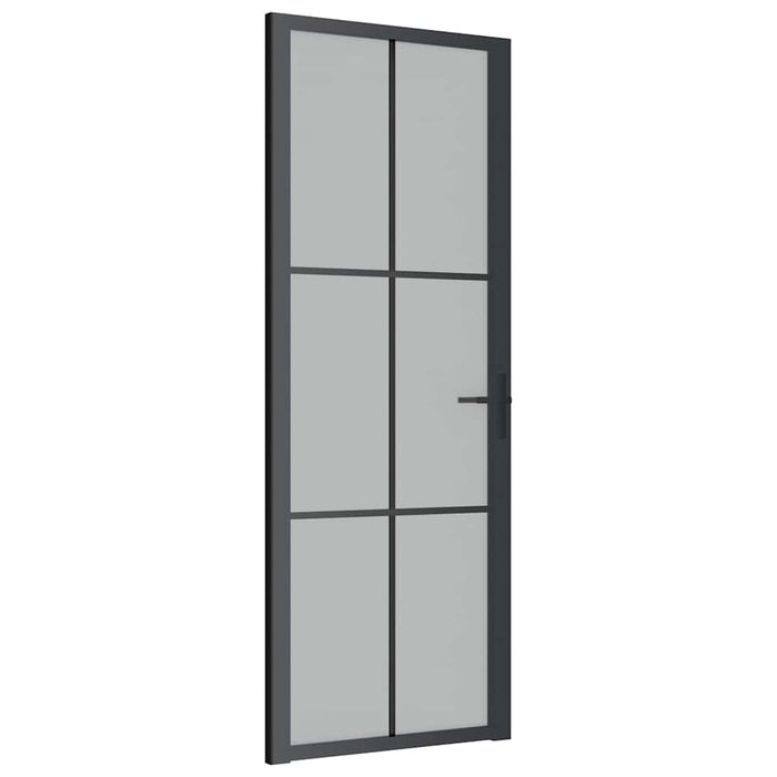 Ușă de interior, 76x201,5 cm, sticlă neagră mată și aluminiu - WALTI WALTI