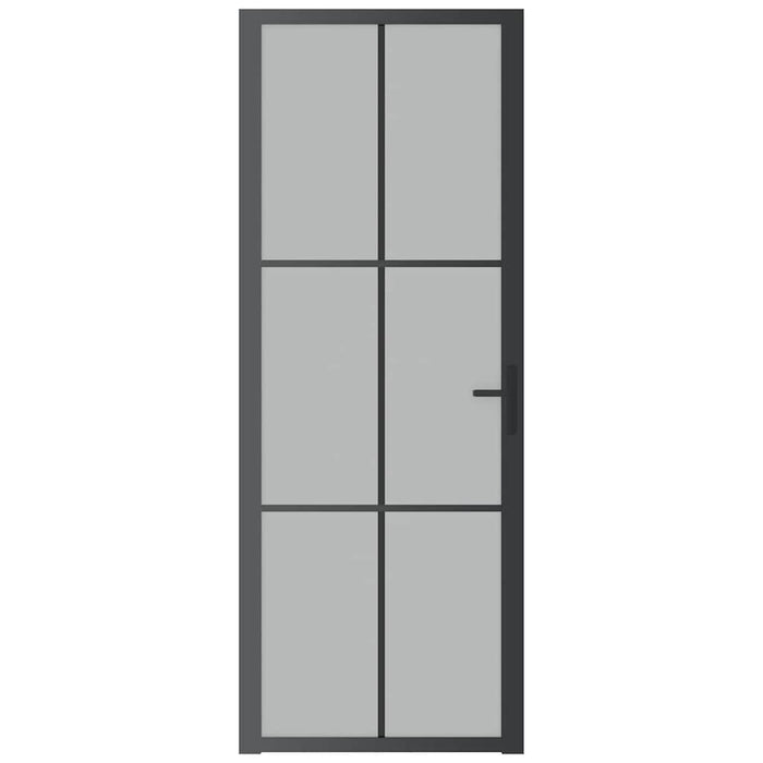 Ușă de interior, 76x201,5 cm, sticlă neagră mată și aluminiu - WALTI WALTI
