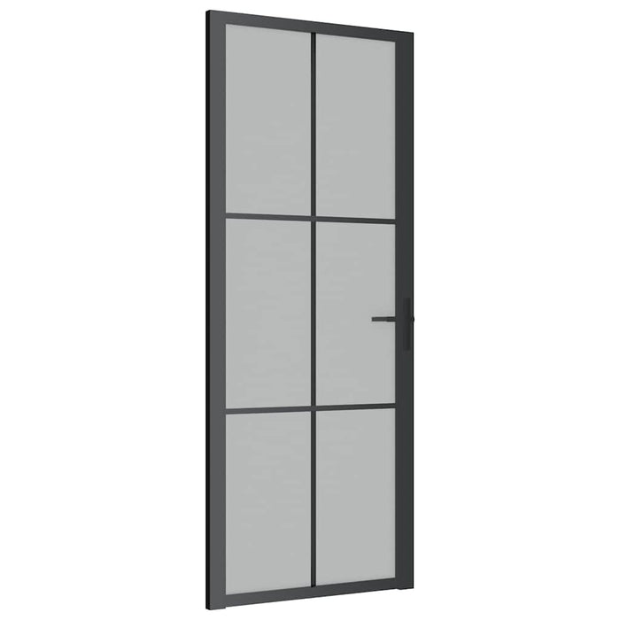 Ușă de interior, 83x201,5 cm, sticlă neagră mată și aluminiu - WALTI WALTI