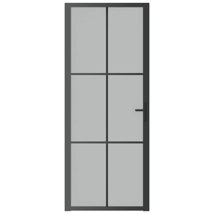 Ușă de interior, 83x201,5 cm, sticlă neagră mată și aluminiu - WALTI WALTI