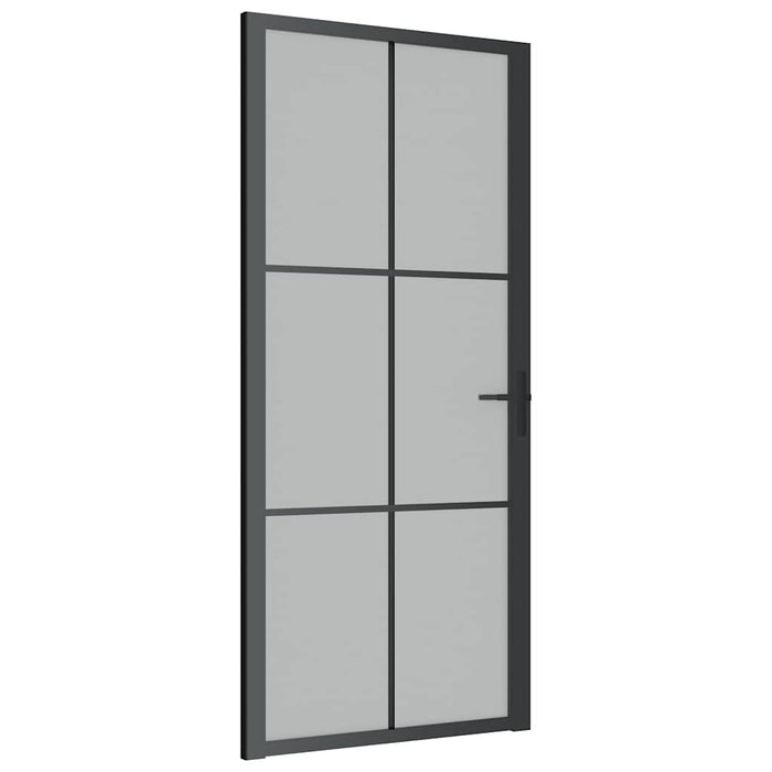 Ușă de interior, 93x201,5 cm, sticlă neagră mată și aluminiu - WALTI WALTI