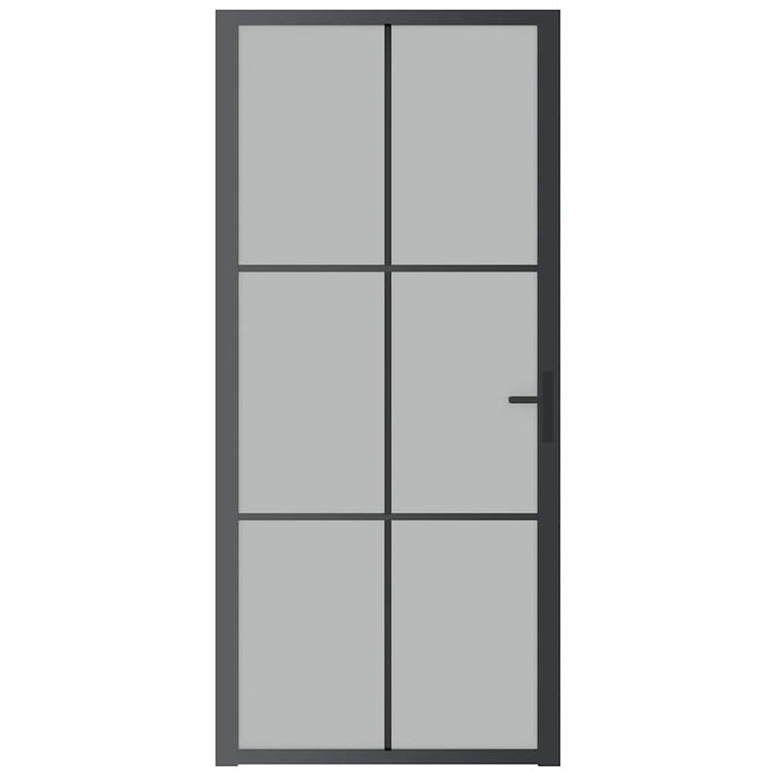 Ușă de interior, 93x201,5 cm, sticlă neagră mată și aluminiu - WALTI WALTI