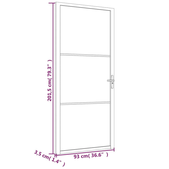 Ușă de interior, 93x201,5 cm, negru, sticlă ESG și aluminiu - WALTI WALTI