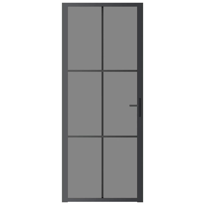 Ușă de interior, 83x201,5 cm, negru, sticlă ESG și aluminiu - WALTI WALTI