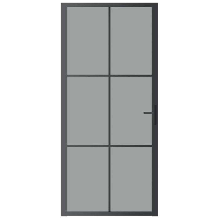 Ușă de interior, 93x201,5 cm, negru, sticlă ESG și aluminiu - WALTI WALTI